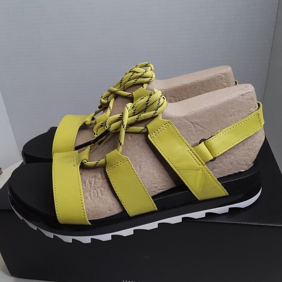 Sorel Roaming Lace Women's 10M Sandal Lime Green Leather Shoes - Picture 1 of 11